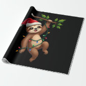 Christmas Lights Sloth Wearing Xmas Hat - Sloth Lo Geschenkpapier (Ungerollt)
