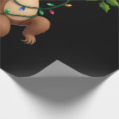 Christmas Lights Sloth Wearing Xmas Hat - Sloth Lo Geschenkpapier (Ecke)