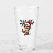 Christmas Lights Sloth Wearing Xmas Hat - Sloth Lo Glas (Vorderseite)