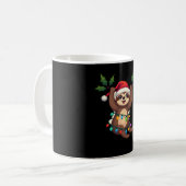 Christmas Lights Sloth Wearing Xmas Hat - Sloth Lo Kaffeetasse (Vorderseite Links)