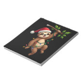 Christmas Lights Sloth Wearing Xmas Hat - Sloth Lo Notizblock (Rotiert)