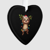 Christmas Lights Sloth Wearing Xmas Hat - Sloth Lo Ornament (Vorderseite)