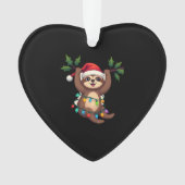 Christmas Lights Sloth Wearing Xmas Hat - Sloth Lo Ornament (Vorderseite)