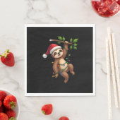 Christmas Lights Sloth Wearing Xmas Hat - Sloth Lo Serviette (Beispiel)