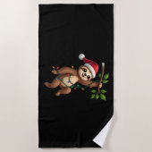 Christmas Lights Sloth Wearing Xmas Hat - Sloth Lo Strandtuch (Vorderseite)