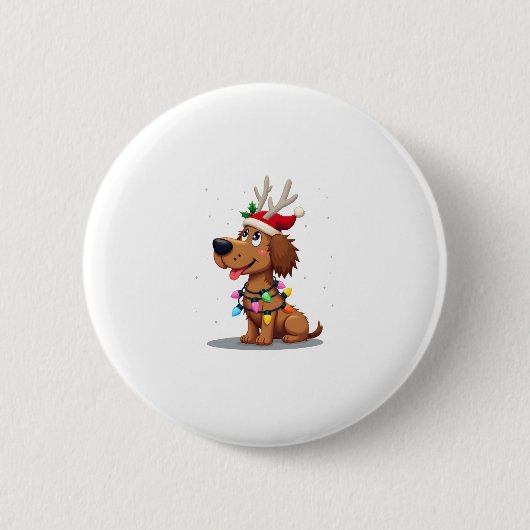 Christmas Lights Soft Coated Wheaten Terrier Dog T Button (Vorderseite)