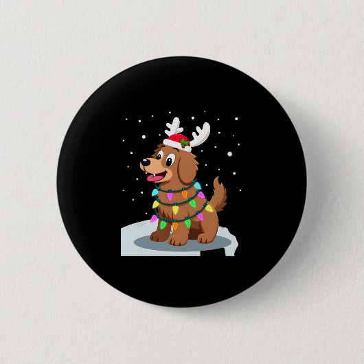 Christmas Lights Soft Coated Wheaten Terrier Dog T Button (Vorderseite)