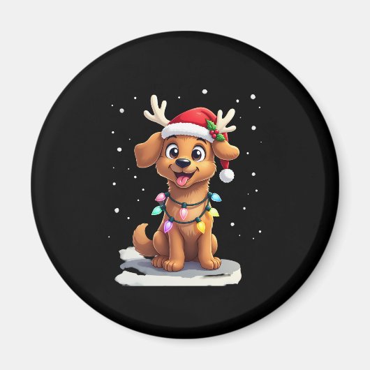 Christmas Lights Soft Coated Wheaten Terrier Dog T Magnet (Vorne)