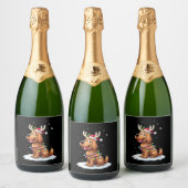 Christmas Lights Soft Coated Wheaten Terrier Dog T Schaumweinetikett (Flaschen)