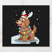 Christmas Lights Soft Coated Wheaten Terrier Dog T Schaumweinetikett (Einzelnes Label)