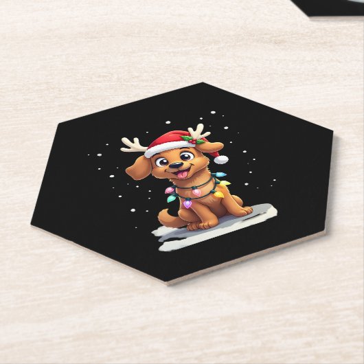 Christmas Lights Soft Coated Wheaten Terrier Dog T Untersetzer (angewinkelt)