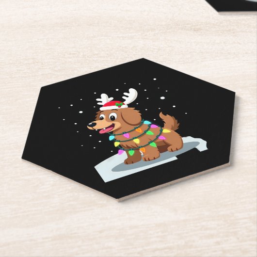 Christmas Lights Soft Coated Wheaten Terrier Dog T Untersetzer (angewinkelt)