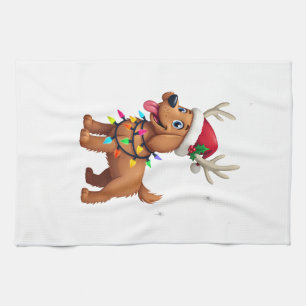 Christmas Lights Soft Coated Wheaten Terrier Hund  Geschirrtuch