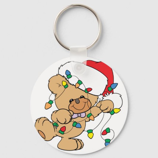 Christmas Lights Teddy Bear Schlüsselanhänger (Vorderseite)