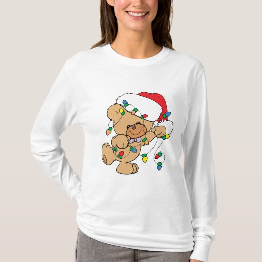 Christmas Lights Teddy Bear T-Shirt (Vorderseite)