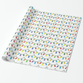 Christmas Lights WHITE GIFT WRAP Geschenkpapier (Ungerollt)