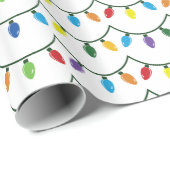 Christmas Lights WHITE GIFT WRAP Geschenkpapier (Rolleneckpunkt)