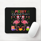 Christmas Lights Xmas Flamingo Lover Santa Hat Fla Mousepad (Mit Mouse)