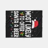 Christmas Likely Offer Santa A Beer Funny Drinking Fleecedecke (Vorderseite (Horizontal))