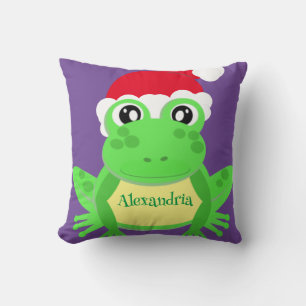 Christmas Lila Frosch Weihnachtsmannmütze Novelty  Kissen