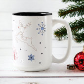Christmas Line Art Minimalistisch Modern Zweifarbige Tasse