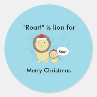 Christmas Lion Roar Snowflake Funny Personalisiere Runder Aufkleber