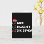 Christmas List Nice Naughty Six Seven Meme 67 6 7 Karte (Gelbe Blume)