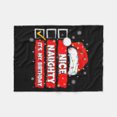 Christmas List Santa Claus Nice Naughty It's My Bi Fleecedecke (Vorderseite (Horizontal))