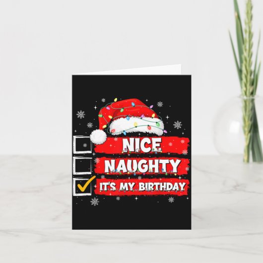 Christmas List Santa Claus Nice Naughty It's My Bi Karte (Vorderseite)