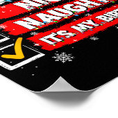 Christmas List Santa Claus Nice Naughty It's My Bi Poster (Ecke)