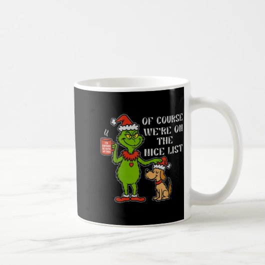 Christmas List Santa, Funny Nice List Gift For Dog Kaffeetasse (Rechts)
