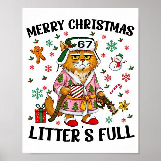 Christmas Litter’s Full 67 Xmas Funny Kitty Gift C Poster (Vorne)
