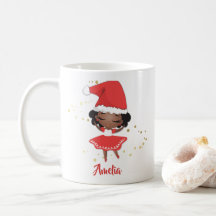 Christmas Little Girl Ballerina, Weihnachtsmannmüt