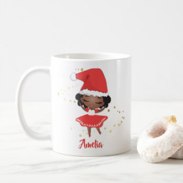 Christmas Little Girl Ballerina, Weihnachtsmannmüt Kaffeetasse