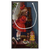 Christmas Little Girl Telefone Antique Kleine Geschenktüte (Rückseite)
