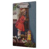 Christmas Little Girl Telefone Antique Klemmbrett (Links)