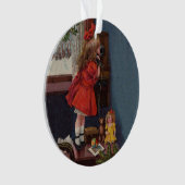 Christmas Little Girl Telefone Antique Ornament (Vorderseite)