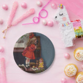 Christmas Little Girl Telefone Antique Pappteller (Party)