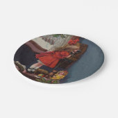 Christmas Little Girl Telefone Antique Pappteller (Schrägansicht)