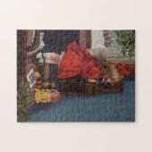 Christmas Little Girl Telefone Antique Puzzle (Horizontal)