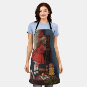 Christmas Little Girl Telefone Antique Schürze (Getragen)