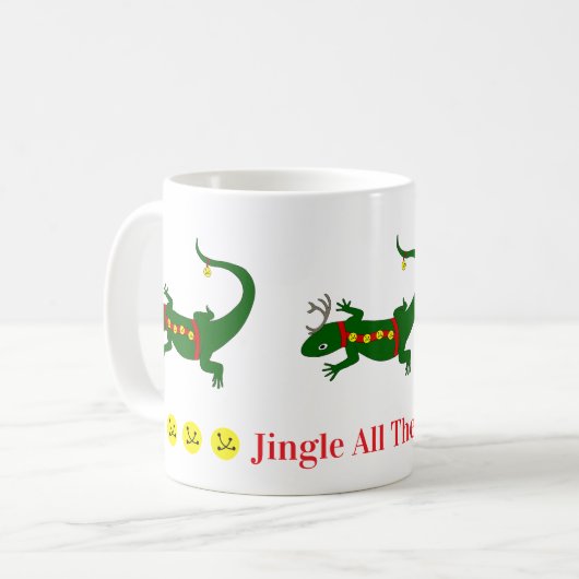 Christmas Lizards Mug Kaffeetasse (Vorderseite Links)