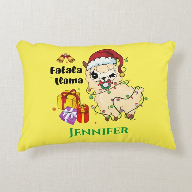 Christmas Llama Accent Pillow Dekokissen (Vorderseite)