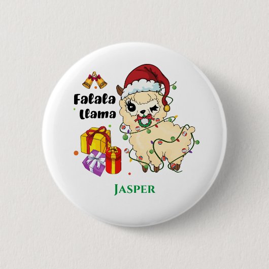 Christmas Llama Button (Vorderseite)