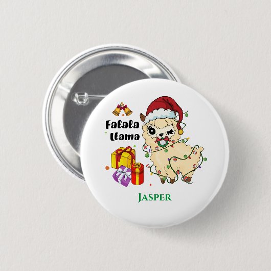 Christmas Llama Button (Vorne & Hinten)