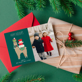 Christmas Llama Custom Foto Feiertagskarte