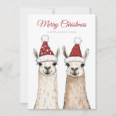 Christmas Llama Feiertagskarte (Vorderseite)