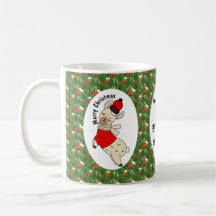 Christmas Llama Funny Pattern Personalisiert Kaffeetasse