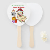 Christmas Llama Hand Fan Fächer (Vorne und Hinten)