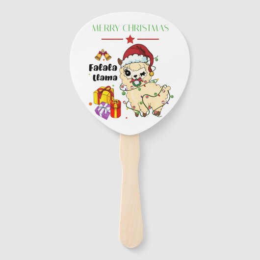 Christmas Llama Hand Fan Fächer (Vorderseite)